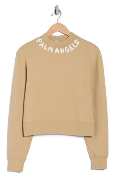 Palm Angels Mock Neck Sweater In Neutral