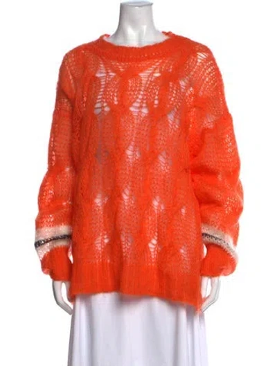 Pre-owned Palm Angels Mohair Crew Neck Sweater In Orange