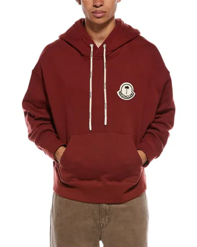 Palm Angels Moncler Hooded Sweatshirt In Burgundy