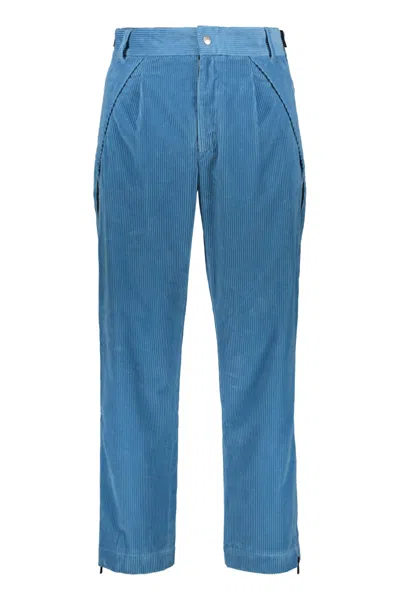 Palm Angels Moncler X  Corduroy Trousers In Turquoise