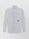 Palm Angels Monochrome Shirt With Chest Pockets And Pearlescent Buttons