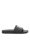 Palm Angels Black Logo Slides In Black