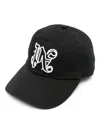 Palm Angels Monogram Embroidered Baseball Cap In Black