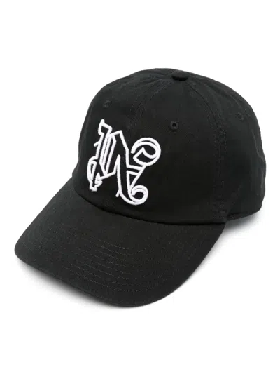 Palm Angels Monogram Embroidered Baseball Cap In Pattern