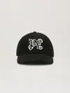 Palm Angels Monogram Embroidered Baseball Cap In Black