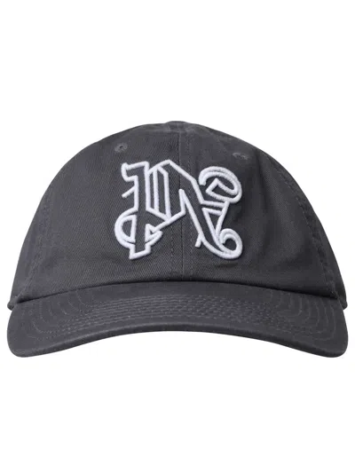 Palm Angels Monogram Cap In Grey