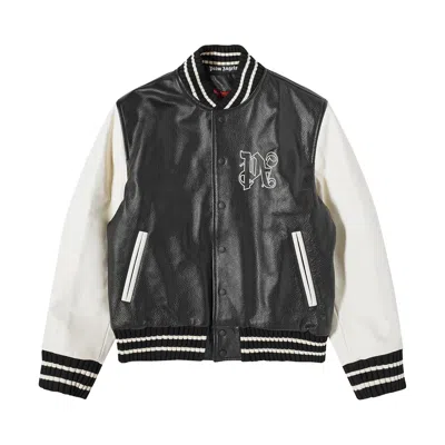 Pre-owned Palm Angels Monogram Classic Varsity Jacket 'black/off White' | Men's Size M