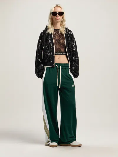 Palm Angels Monogram Colorblock Sweatpant In Green