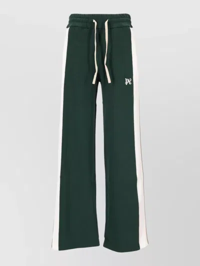 Palm Angels Monogram Colorblock Sweatpant Side Stripes Logo In Green