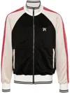 Palm Angels Monogram Embroidered High Neck Track Jacket In Black