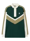 Palm Angels Monogram Colourblock Polo Shirt In Green