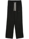 Palm Angels Men's Monogram Cotton Blend Trousers In Black