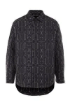 Palm Angels Quilted All Monogram Outerwear With Snap Buttons In Black