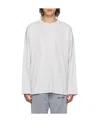 Palm Angels Gray Monogram Long Sleeve T-shirt In White