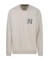 Palm Angels Monogram Crewneck Sweatshirt In White