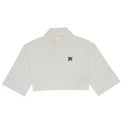 Pre-owned Palm Angels Monogram Cropped Polo 'off White'