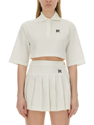 PALM ANGELS MONOGRAM CROPPED POLO SHIRT