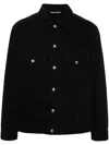 Palm Angels Men's Monogram Denim Jacket In Black
