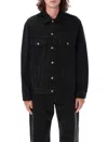 Palm Angels Men's Monogram Denim Jacket In Black