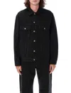 Palm Angels Men's Monogram Denim Jacket In Black