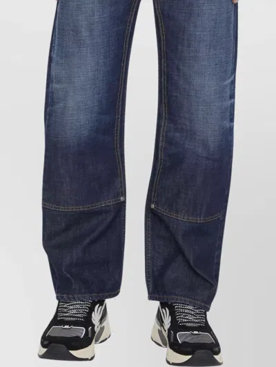 PALM ANGELS MONOGRAM DENIM WORKWEAR TROUSERS