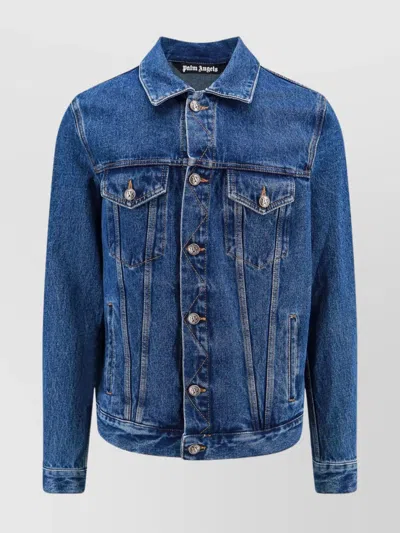 Palm Angels Monogram Detailed Denim Jacket