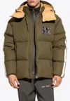 Palm Angels 'down Jacket With Logo Patch In Green