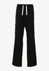 Palm Angels Monogram Drawstring Cargo Pants In Black