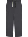 Palm Angels Monogram Drawstring-waist Trousers In Grey