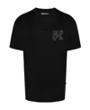 Palm Angels Studded Monogram T-shirt In Black