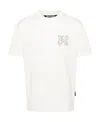 Palm Angels T-shirt With Studded Monogram In White