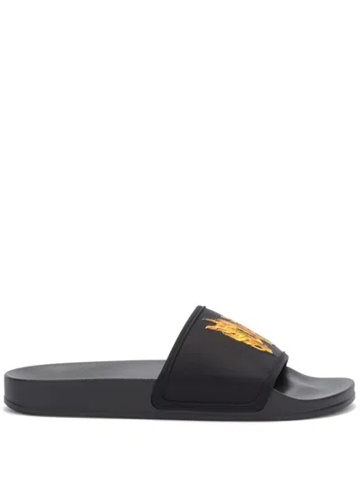 PALM ANGELS MONOGRAM-EMBOSSED POOL SLIDES