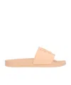 Palm Angels Monogram-embossed Slides In Nude