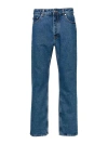 Palm Angels Monogram-embossed Straight-leg Jeans In Light Wash