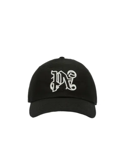 PALM ANGELS PALM ANGELS MONOGRAM EMBROIDERED BASEBALL CAP