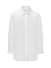 Palm Angels Monogram Embroidered Loose Shirt In White