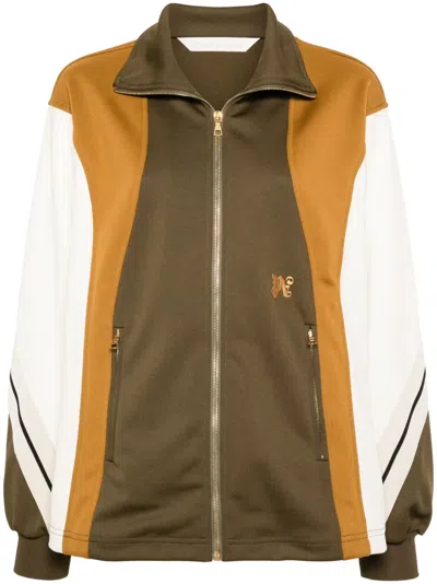 PALM ANGELS MONOGRAM-EMBROIDERED COLOURBLOCK TRACK JACKET