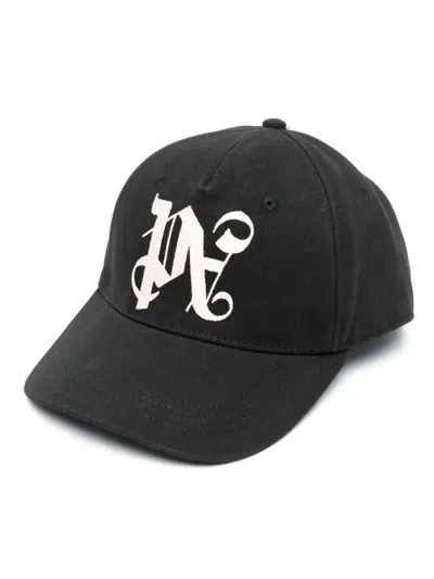 Palm Angels Logo Baseball Cap In Black