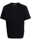Palm Angels Monogram-embroidered Cotton T-shirt In Black