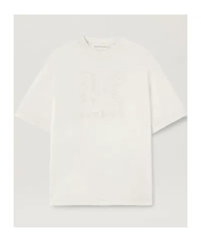 Palm Angels Monogram Embroidered Crewneck T-shirt In White
