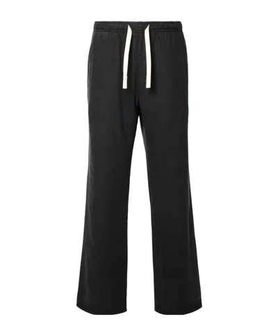 PALM ANGELS PALM ANGELS MONOGRAM EMBROIDERED DRAWSTRING PANTS