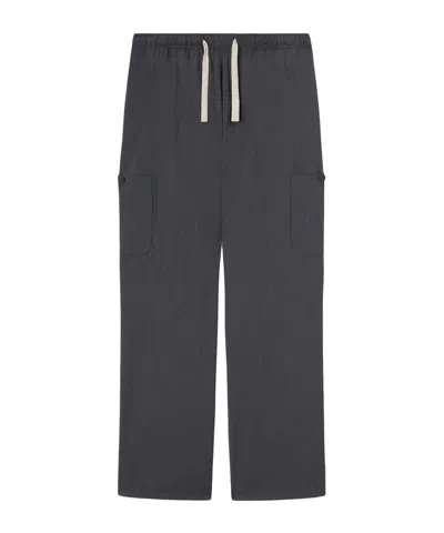Palm Angels Monogram Embroidered Drawstring Pants In Black