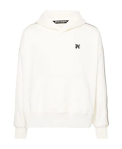 Palm Angels Monogram-embroidered Track Hoodie In White