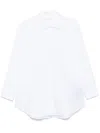 Palm Angels Monogram Embroidered Loose Shirt In White Off White