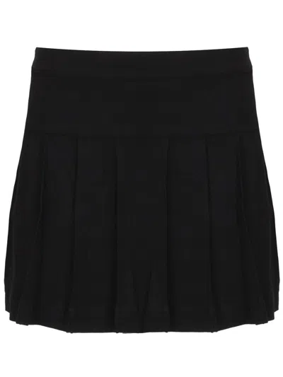 Palm Angels Monogram-embroidered Mini Skirt In Black
