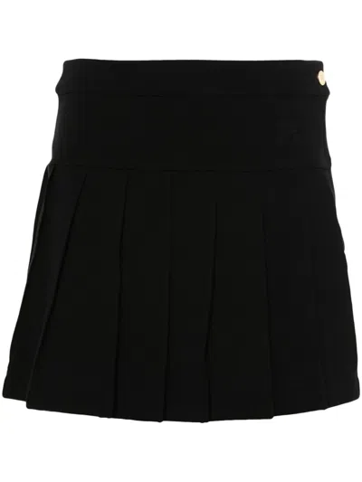 Palm Angels Monogram Pleated Skirt In Black