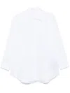 Palm Angels Monogram Embroidered Loose Shirt In White