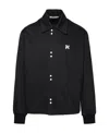 Palm Angels Monogram-embroidered Straight Hem Jacket In Black