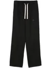 Palm Angels Men's Monogram Cotton Blend Trousers In 1003 Black Off White