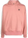 Palm Angels Striped-sleeve Hoodie In Pink